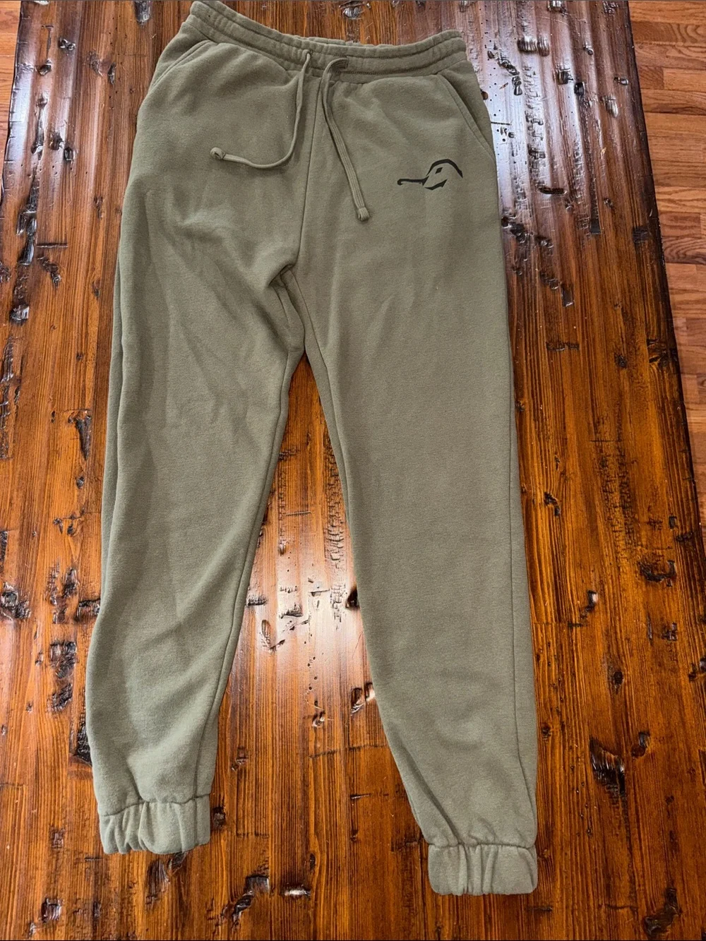DUX WATERFOWL CO OLIVE GRN DRAWSTRING WAIST CUFFED ANKLES SIDE PKTS/BK PKT ZIP - Picture 2 of 15